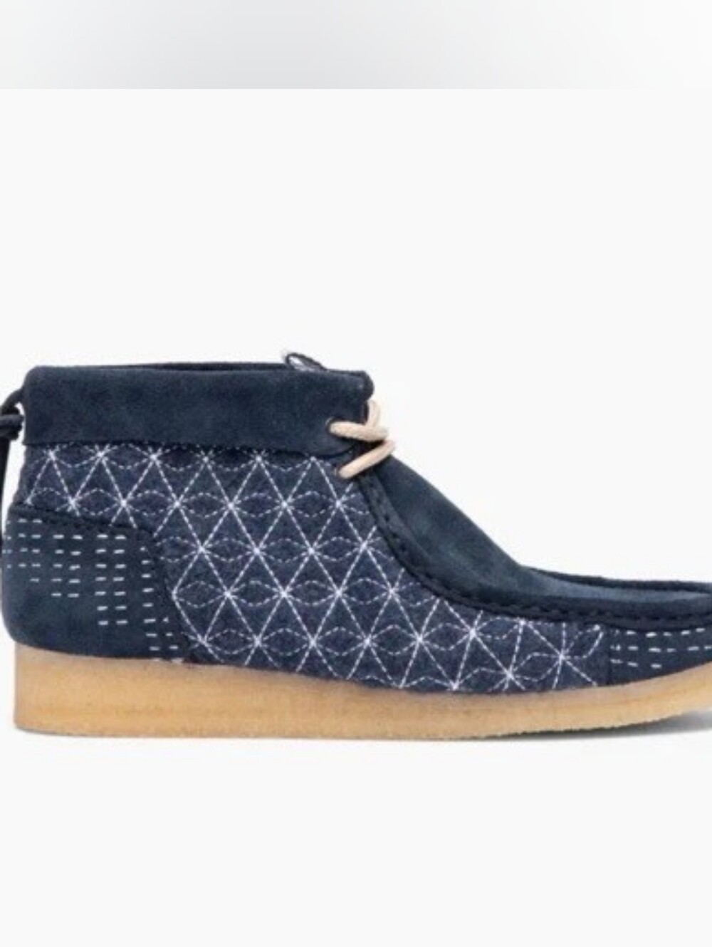 Clarks Wallabee Navy Sashiko Boots